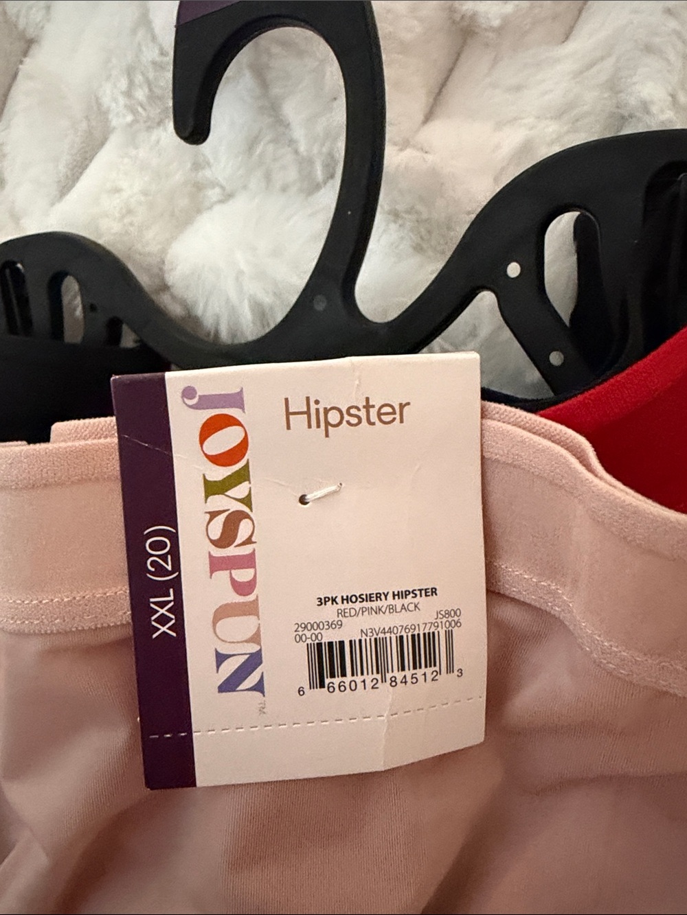 JoySpun Women’s Hipster Panties - Blush and Red, Pack - Picture 2 of 4
